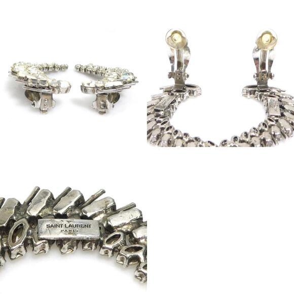 Yves Saint Laurent Saint Laurent earrings, metal and stone, silver, women's, ...